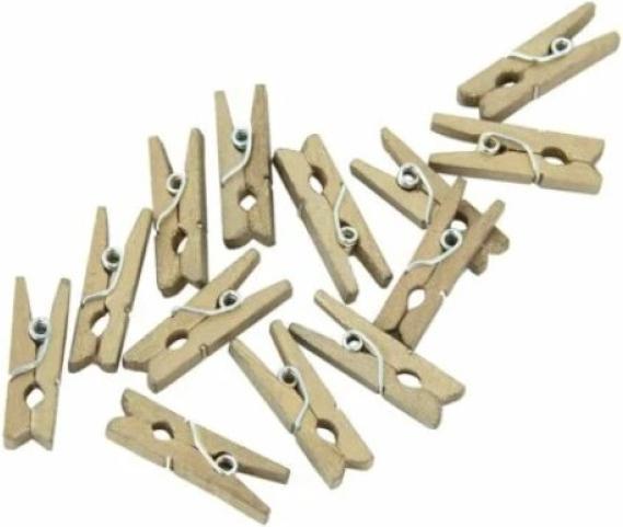 Produktbild Fiesta Mini Wäscheklammern aus Holz - Gold - 24 Stück