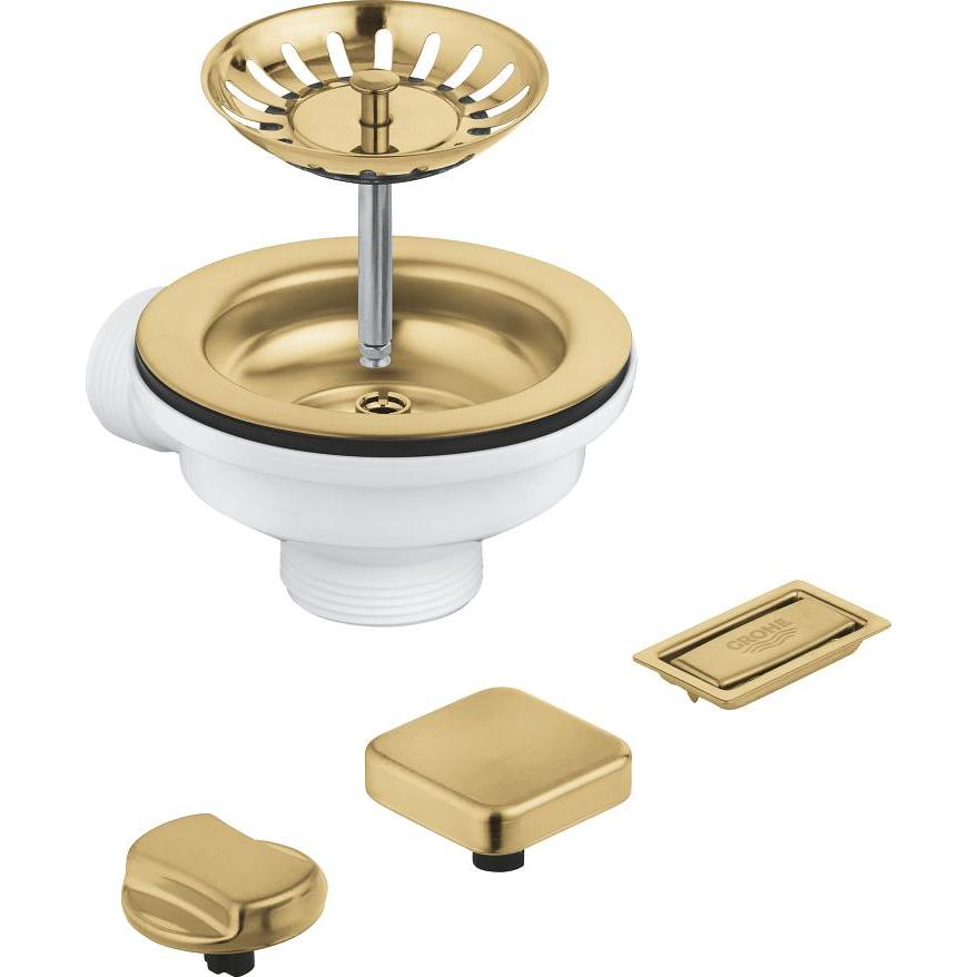 Grohe, Sifone, Ablaufgarnitur mit Exzenter für Küchenspülen mit 1 Becken (Set di drenaggio)