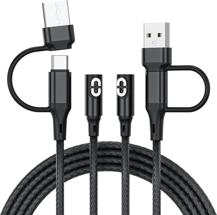 Produktbild PowerGuard 2-in-1 USB-C, USB-A zu Shokz OpenRun Kopfhörer Ladekabel (USB)