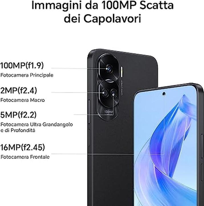 Immagine prodotto Honor 90 Lite (256 GB, Midnight Black, 6.70", Doppia SIM, 5G)