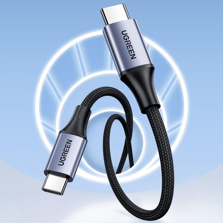 Productafbeelding Ugreen USB-C naar USB-C USB4 kabel, 240W, 2m (zwart) (2 m, USB 2.0, 240 W)