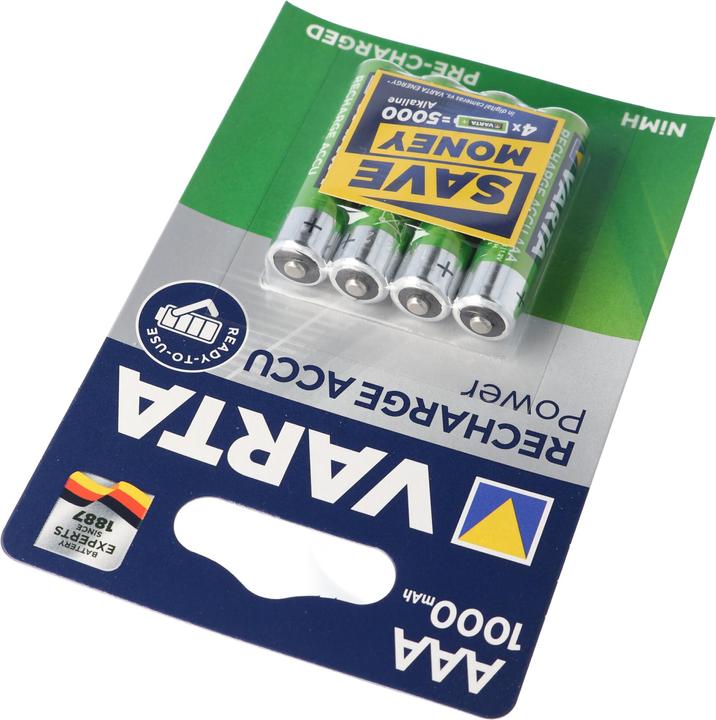 Image du produit Varta Recharger Accu Power (4 pcs, AAA, 1000 mAh)