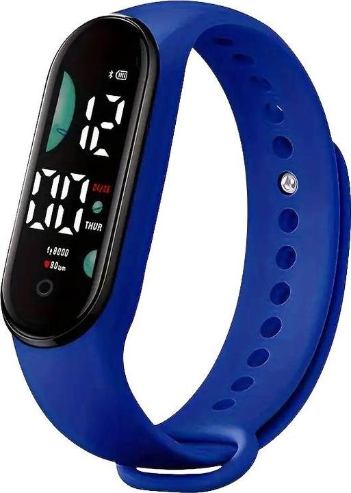 Produktbild Cbx Sport LED-Digitaluhr mit Silikonarmband – 12-Stunden-Anzeige Blau (45 mm)