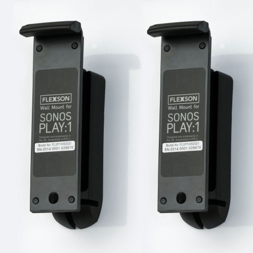 Immagine prodotto Flexson Supporto da parete per Sonos One e Play:1 (1 coppia, Installazione a parete, Perno di rotazione, Inclinabile, Rotante)