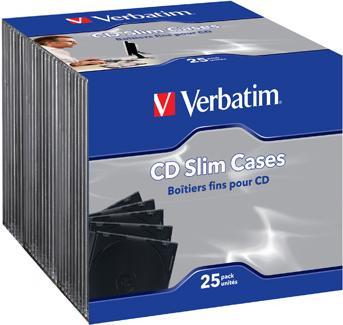 Produktbild Verbatim CD Hüllen, Slim Case, Schwarz, 25er Pack