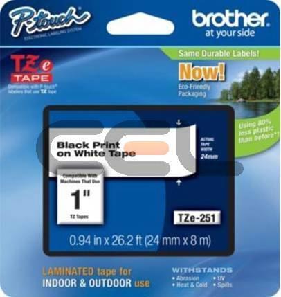 Produktbild Brother TZ251CIV Laminiertes Band (2.40 cm, Schwarz, Weiss)