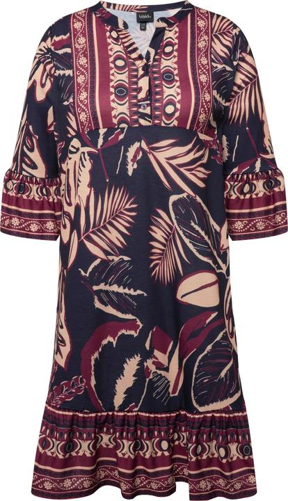 Actual product image Ulla Popken Mixed Leaf Print Flounce Dress (46, 48)