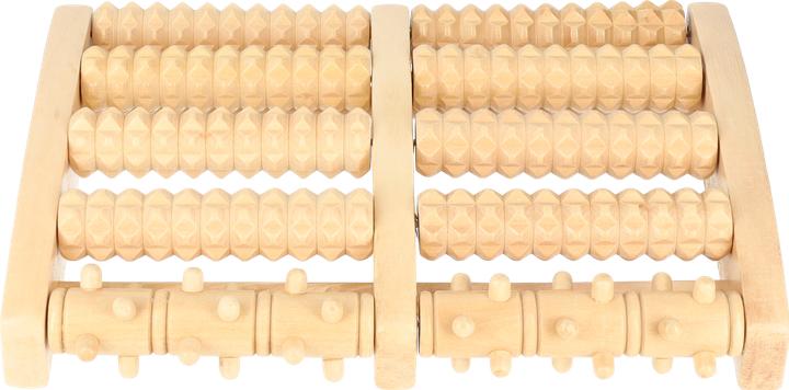 Actual product image Stride Holz Fussmassage Rolle 27x18x4cm Entspannende Fussrolle Beige