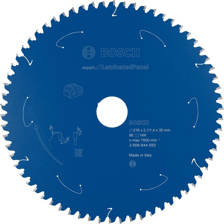 Produktbild Bosch Professional Zubehör Akku-Kreissägeblatt Expert for Laminated Panel, 216 x 2,1/1,4 x 30, 66 Zähne
