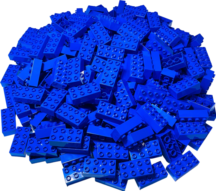 Produktbild LEGO Duplo 2x4 Steine Blau - 80 Stück - Grundbausteine 3011 NEU (3011)