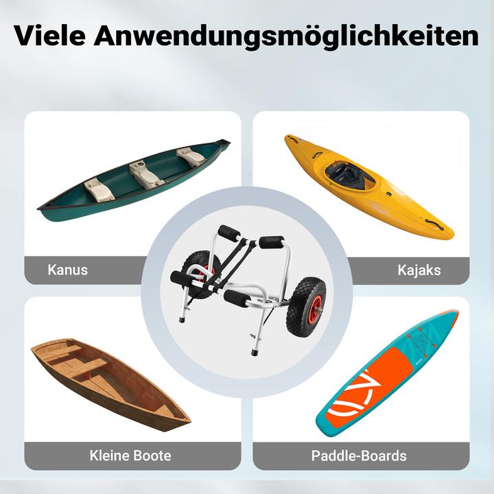 Actual product image Wiltec Kayak Canoe trolley cart carrier aluminium folding max 68kg (1 pers.)