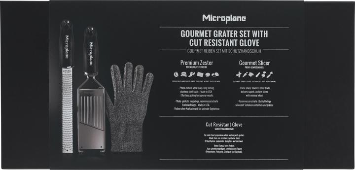 Produktbild Microplane Gourmet Raspel Set mit Schutzhandschuh