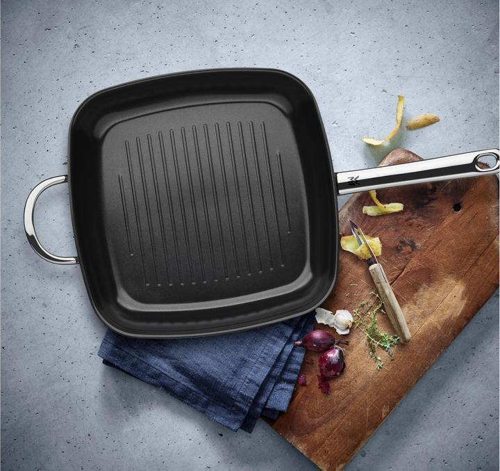 Produktbild WMF Edelstahlpfanne Grillpfanne 28cm Pfanne Induktion Durado beschichtet (28.28 cm, Grillpfanne, Edelstahl)