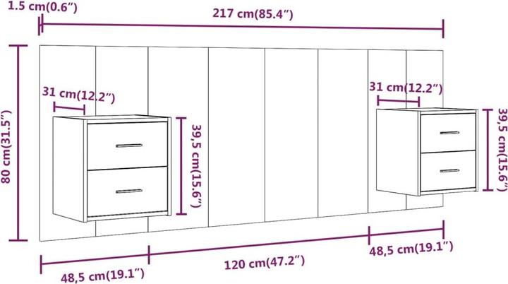 Immagine prodotto VidaXL Evelin (120 x 1,5 x 80 cm)