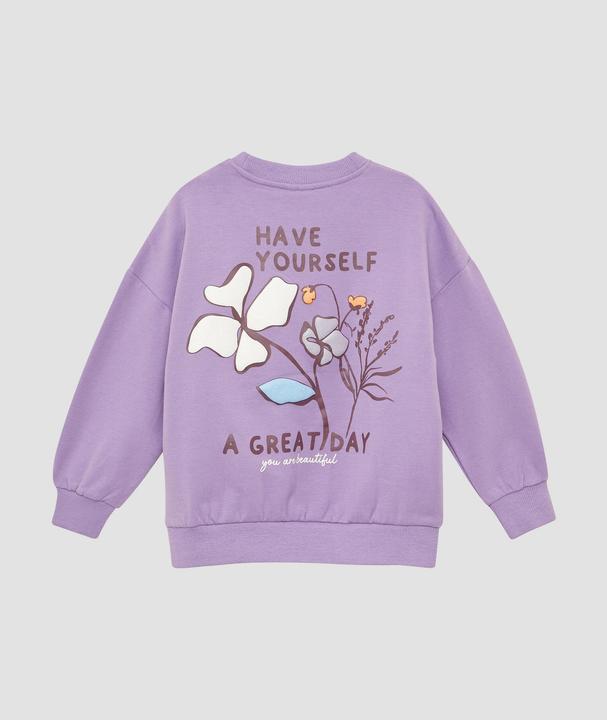 Produktbild s.Oliver Sweatshirt Oversized Sweatshirt mit Rückenprint und kuscheliger Innenseite (140)