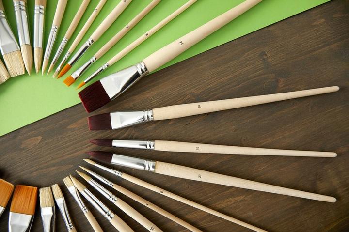 Actual product image Pebeo 8 Flat + round ML brushes Polybr