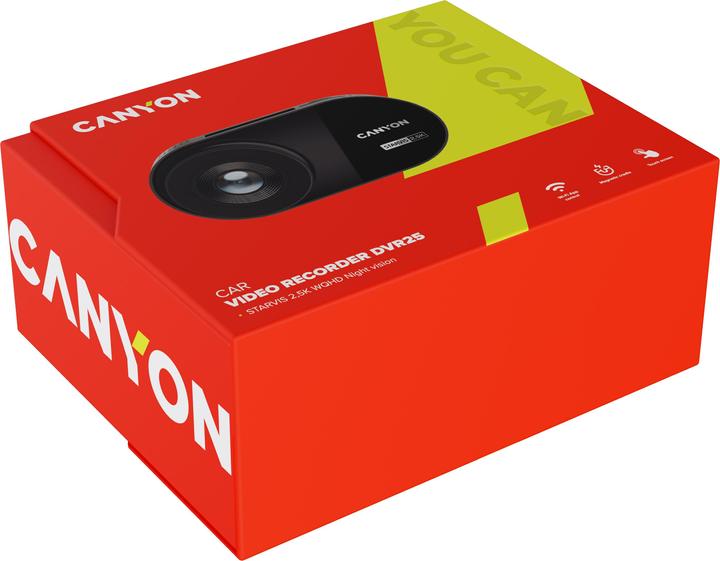 Actual product image Canyon DVR25, 3' IPS with touch screen, Mstar8629Q, Sensor Sony335, Wifi, 2K resolution (Wi-Fi, Built-in display, WQHD)