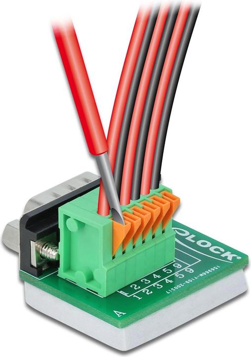 Image du produit Delock Bloc de connexion adaptateur RS232 DB9 plug vertical