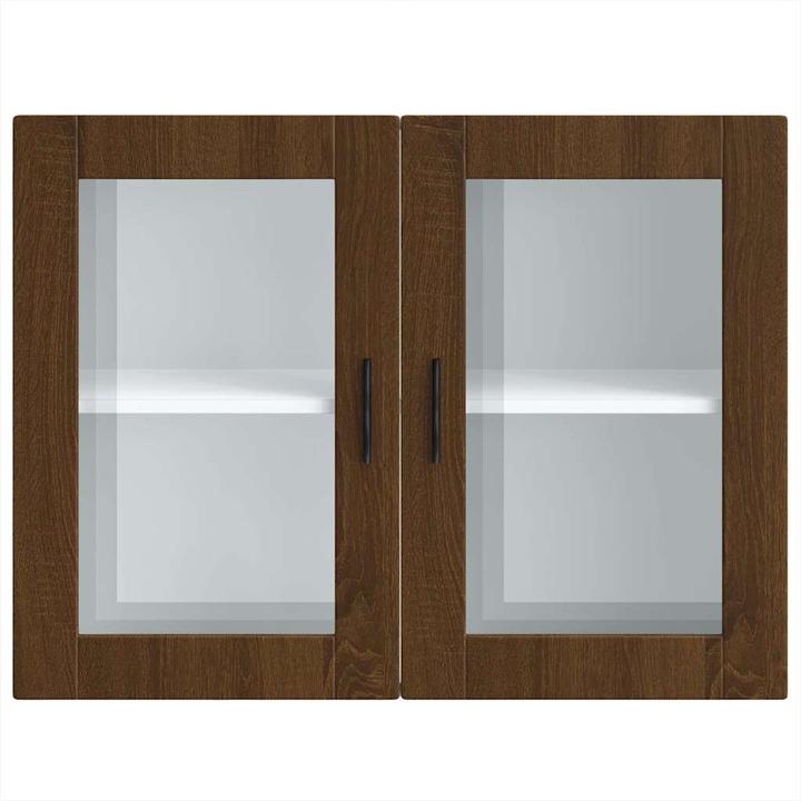 Actual product image VidaXL Kitchen wall unit with glass door Porto brown oak-look (80 x 31 x 60 cm)