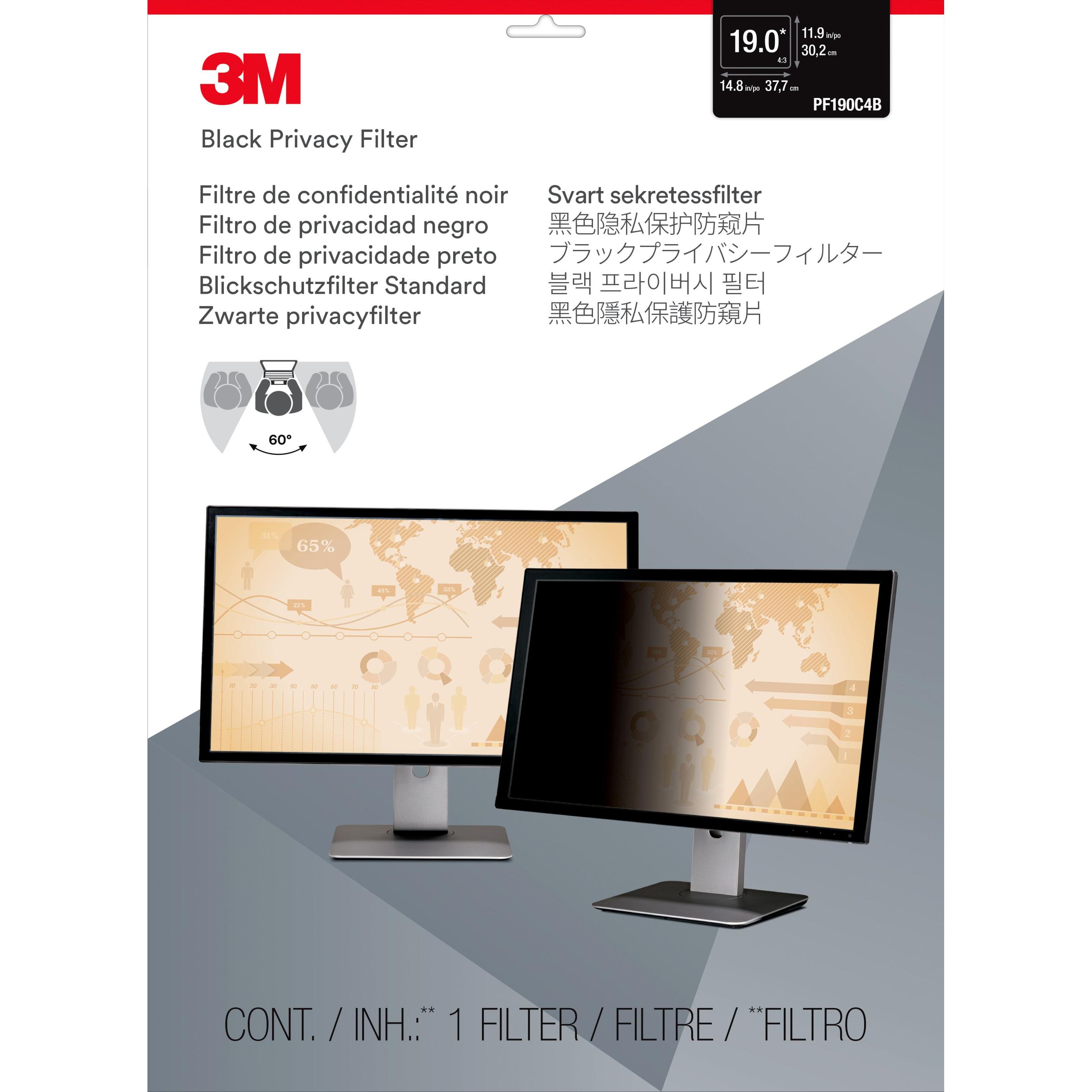 Thumbnail - 3M Blickschutzfilter für 48,30cm (19") Standard-Monitor (19", 5 : 4), Notebook Schutzfolie