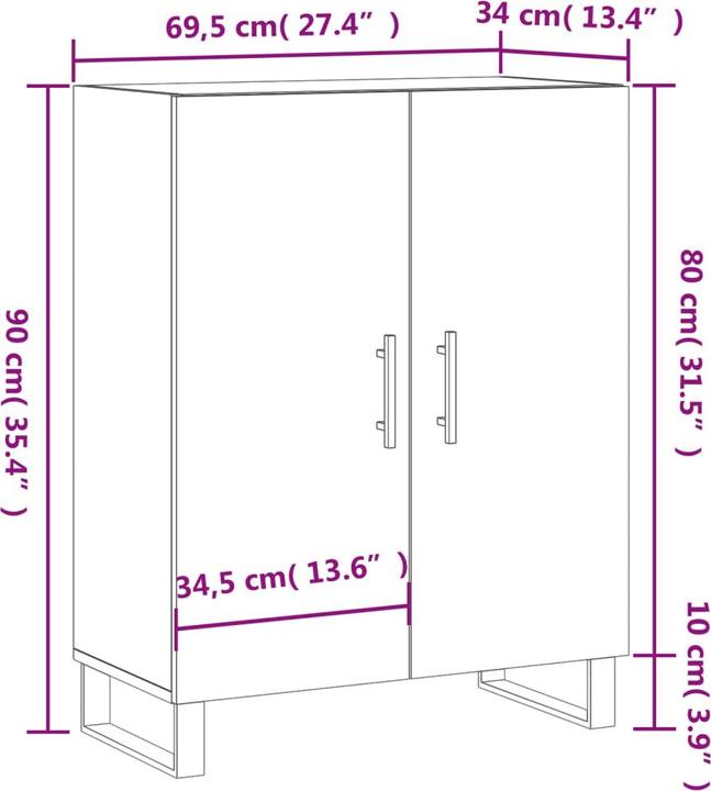 Image du produit vidaXL Sideboard (69.50 x 34 x 90 cm)