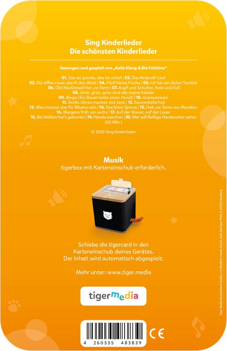 Produktbild Tigermedia Tigercard - Sing Kinderlieder:Die schönsten Kinderlieder (Deutsch)