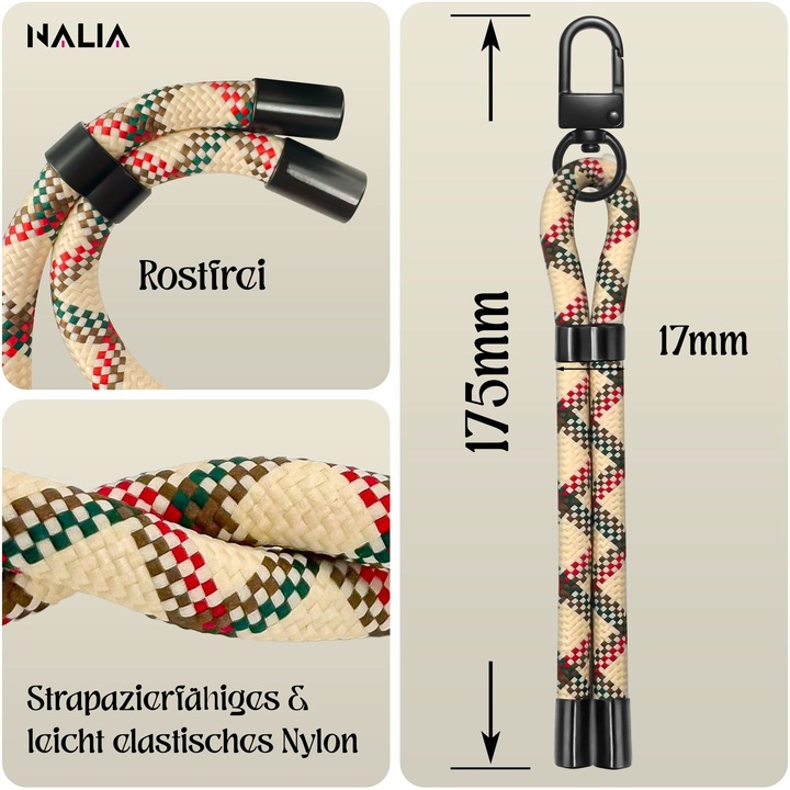 Image du produit Nalia Wristy Lanyard Handykette – Universal Trageband für Smartphones – Verstellbar, Soft & Elastisch