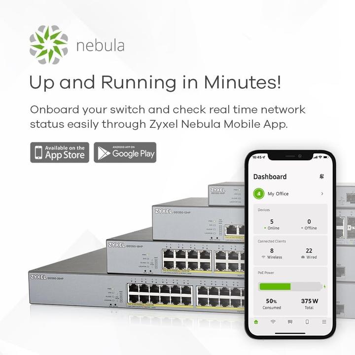 Productafbeelding Zyxel GS1350-18HP managed PoE+ (18 ports)