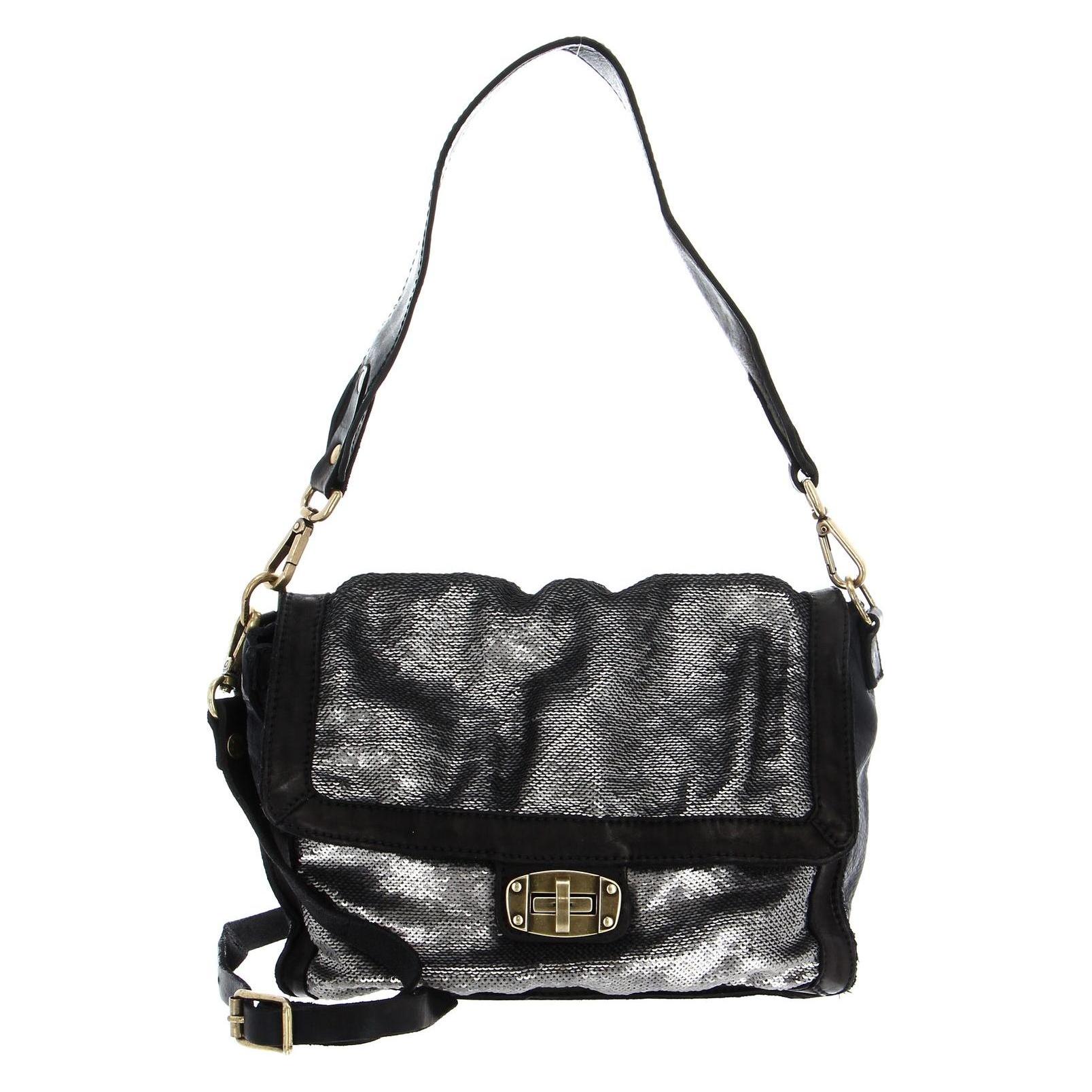 Caterina Lucchi, Damen, Handtasche, Glam Scatolina Shoulder Bag, Schwarz, Silber