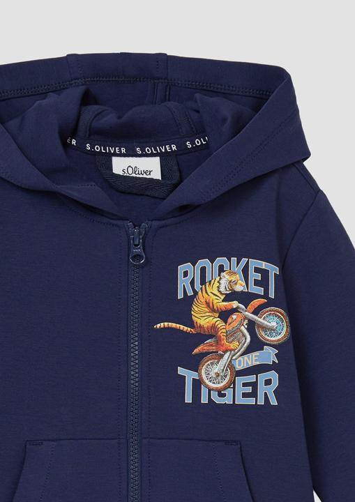 Produktbild s.Oliver Sweatshirt Jacke Sweatjacke aus Interlockjersey mit Frontprint (98)