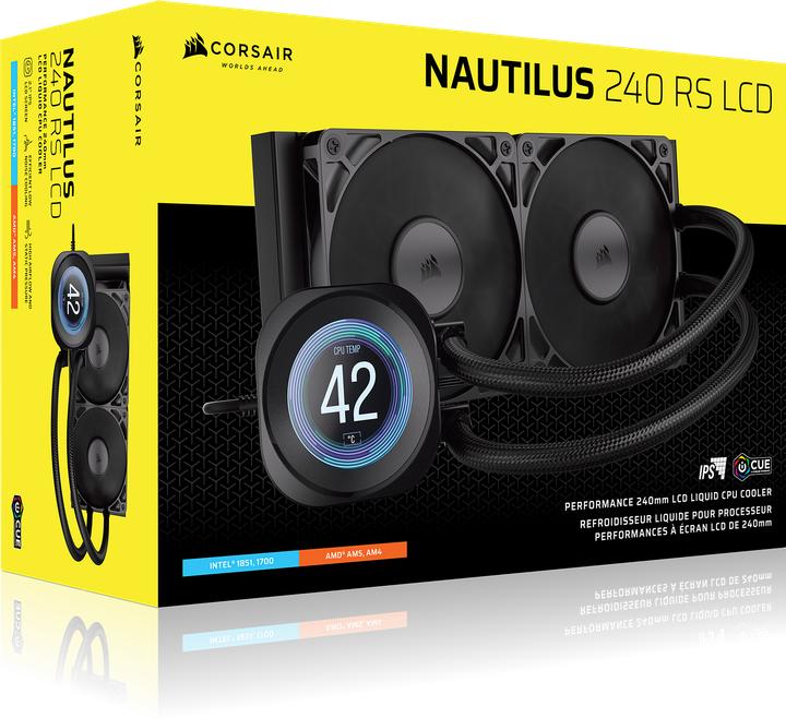 Actual product image Corsair NAUTILUS 240 LCD, 240mm Radiator, Liquid CPU Cooler