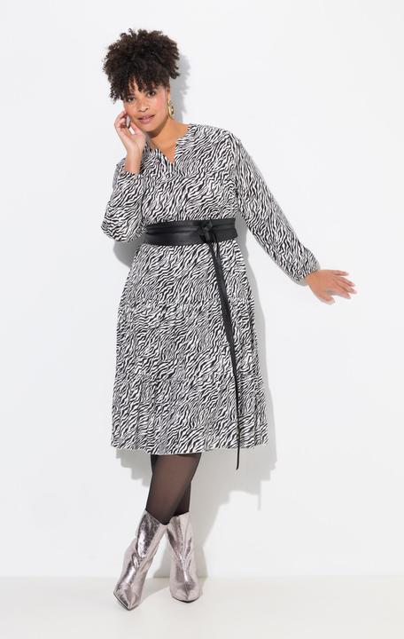 Produktbild Miamoda Midikleid, Zebramuster, Saumvolants (48)