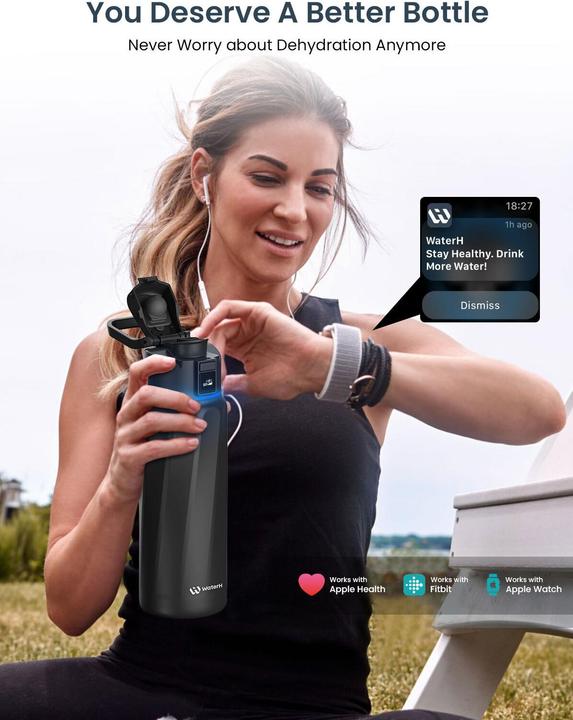 Productafbeelding WaterH - BOOST Chug Lid - Black (24oz./710ml) (0.71 l)