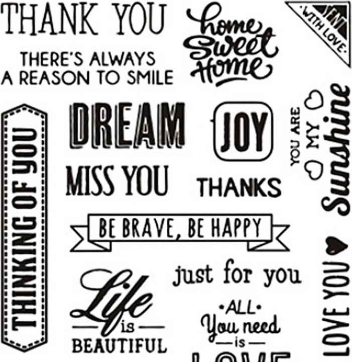 Image du produit Creativ Company Tampons avec texte en anglais. 1 feuille