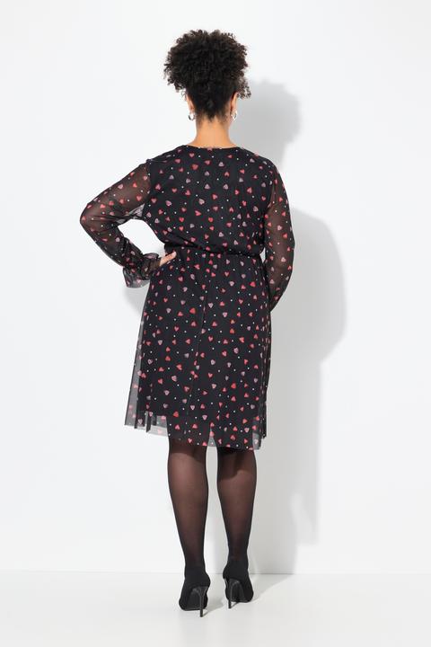 Immagine prodotto Miamoda Kleid, A-Linie, Mesh mit Alloverdruck, Langarm (54)