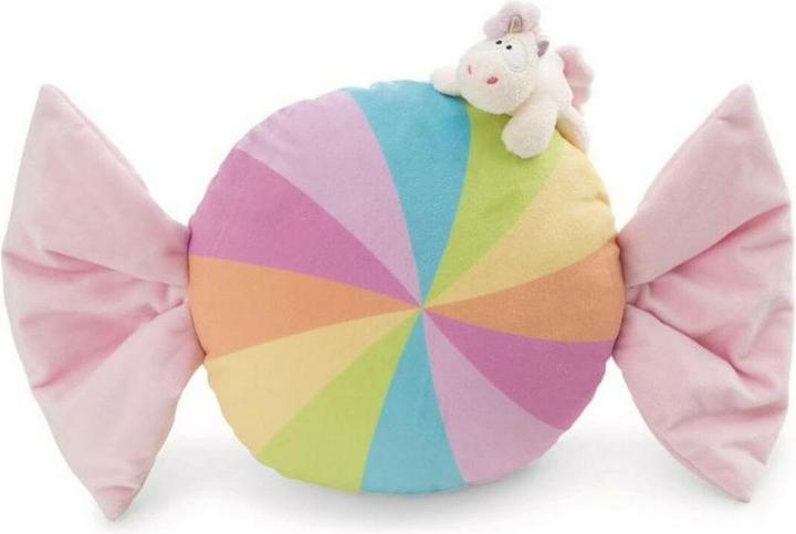 NICI 61918 Kissen Bonbonförmig 45cm mit Kuscheltier Einhorn