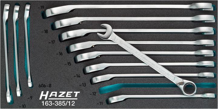 Produktbild HAZET Knarren Ring-Maulschlüssel Satz 163-385/12 ∙ Aussen Doppel-Sechskant-Tractionsprofil ∙ 8 ∙ 9 ∙… (10 mm, 11 mm, 12 mm, 13 mm, 14 mm, 15 mm, 16 mm, 17 mm, 18 mm, 19 mm, 8 mm, 9 mm)