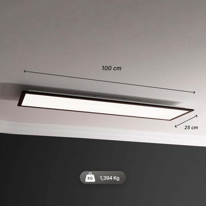 Actual product image Brelight Briston LED surface-mounted ceiling panel 100x25cm black (3400 lm)