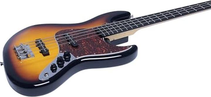 Produktbild EKO Jazz-Bass mit Vintage-Silhouette, Sunburst-Finish und Single-Coil-Pickups (E-Bass, Ahorn, Lorbeerholz, Pappel)