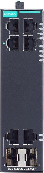 Produktbild Moxa Kompakter industrieller Smart-Ethernet-Switch mit 4 101001000BaseT(X)-Ports, 2 10100 (6 Ports)