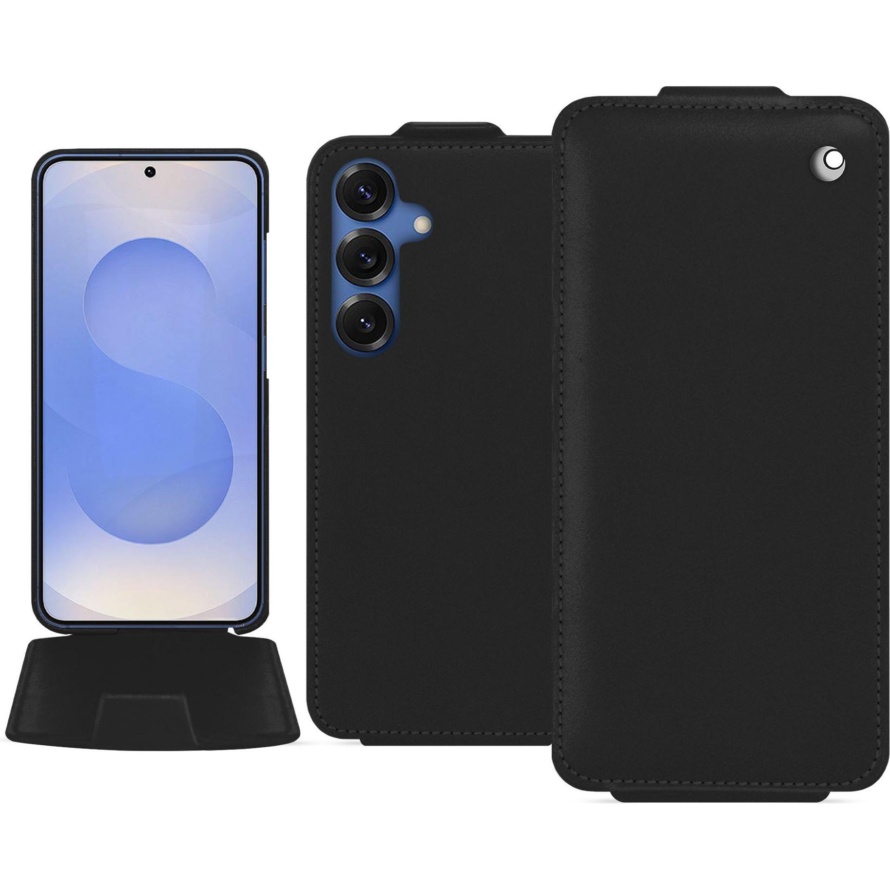 Noreve Lederschutzhülle vertikal (Samsung Galaxy S25), Smartphone Hülle, Schwarz