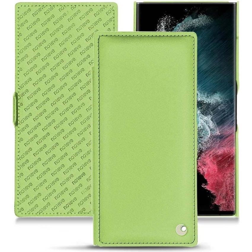 Noreve Lederschutzhülle horizontal (Samsung Galaxy S22 Ultra), Smartphone Hülle, Grün