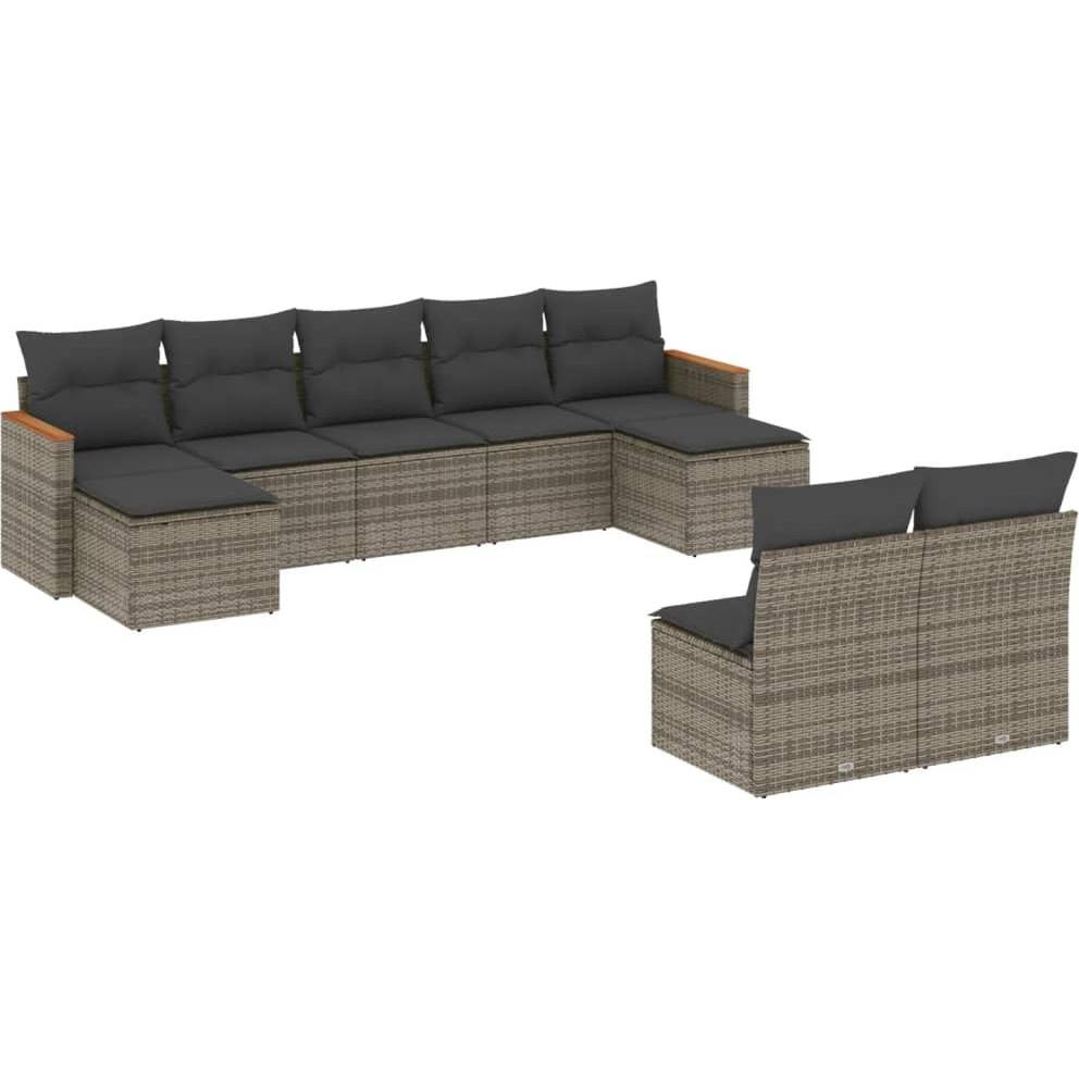 VidaXL, Gartenlounge, 10-tlg. Garten-Lounge-Set mit Kissen