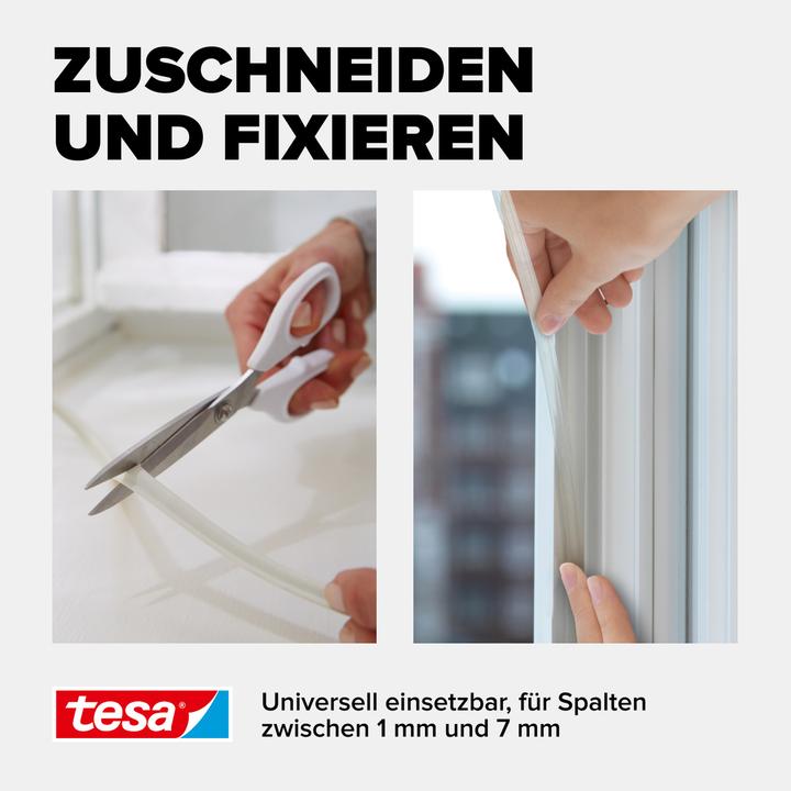 Produktbild tesa tesamoll PREMIUM FLEXIBLE Silikondichtung, selbstklebend, zum Isolieren von Fenstern und Türen (0.15 kg, Transparent)