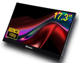Produktbild Verbatim PMT-17 Portable Touchscreen Monitor 17.3" Full HD 1080p Metal Housing (1920 x 1080 Pixel, 17.30")