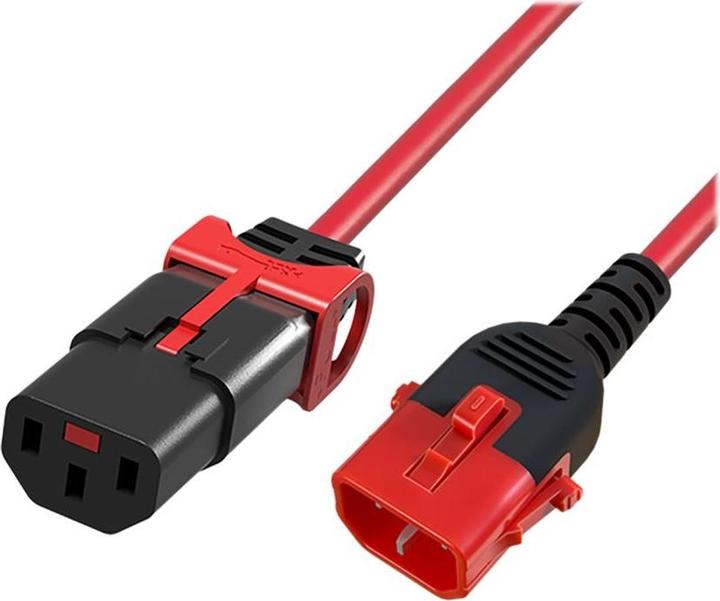 Produktbild ACT Powercord C13 - C14 Dual IEC LOCK red 1 m (0.50 m)