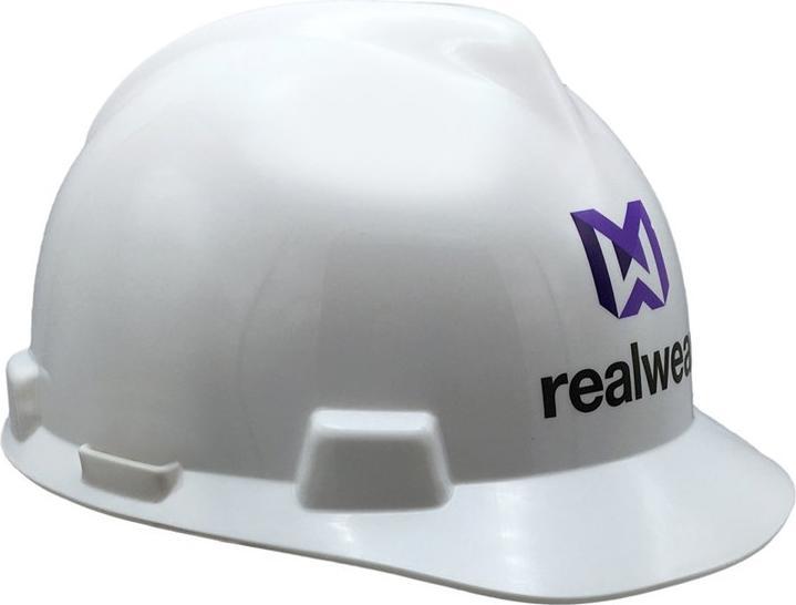 Actual product image Realwear MSA V-Gard front frame with protective clip and the logo (Wireless)