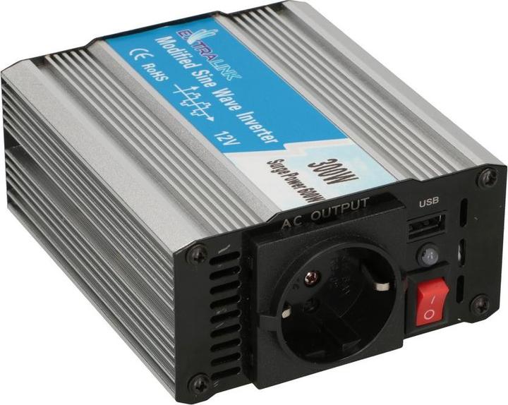 Image du produit Extralink CAR VOLTAGE CONVERTER -,, MODIFIED SINUS OPIM-300W power adapter/inverter Auto Metallic