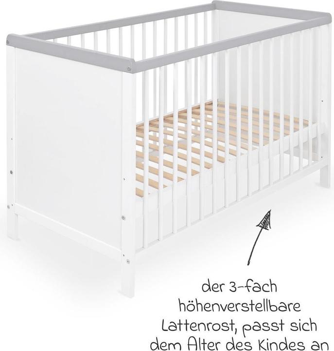 Actual product image jonka Gitterbetten Babybett und Kinderbett Sina 60 x 120 cm