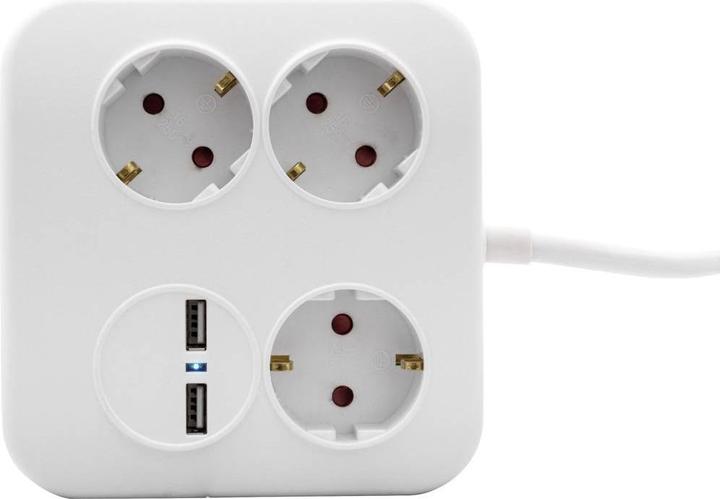 Actual product image REV 0012378109 Power strip without switch 3gang white / black protective contact (3x, CEE 7/3, 1.40 m)